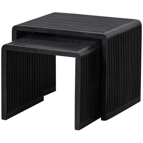 Exclusive Bijzettafel Willa Set van 2 stuks Teakhout  Zwart