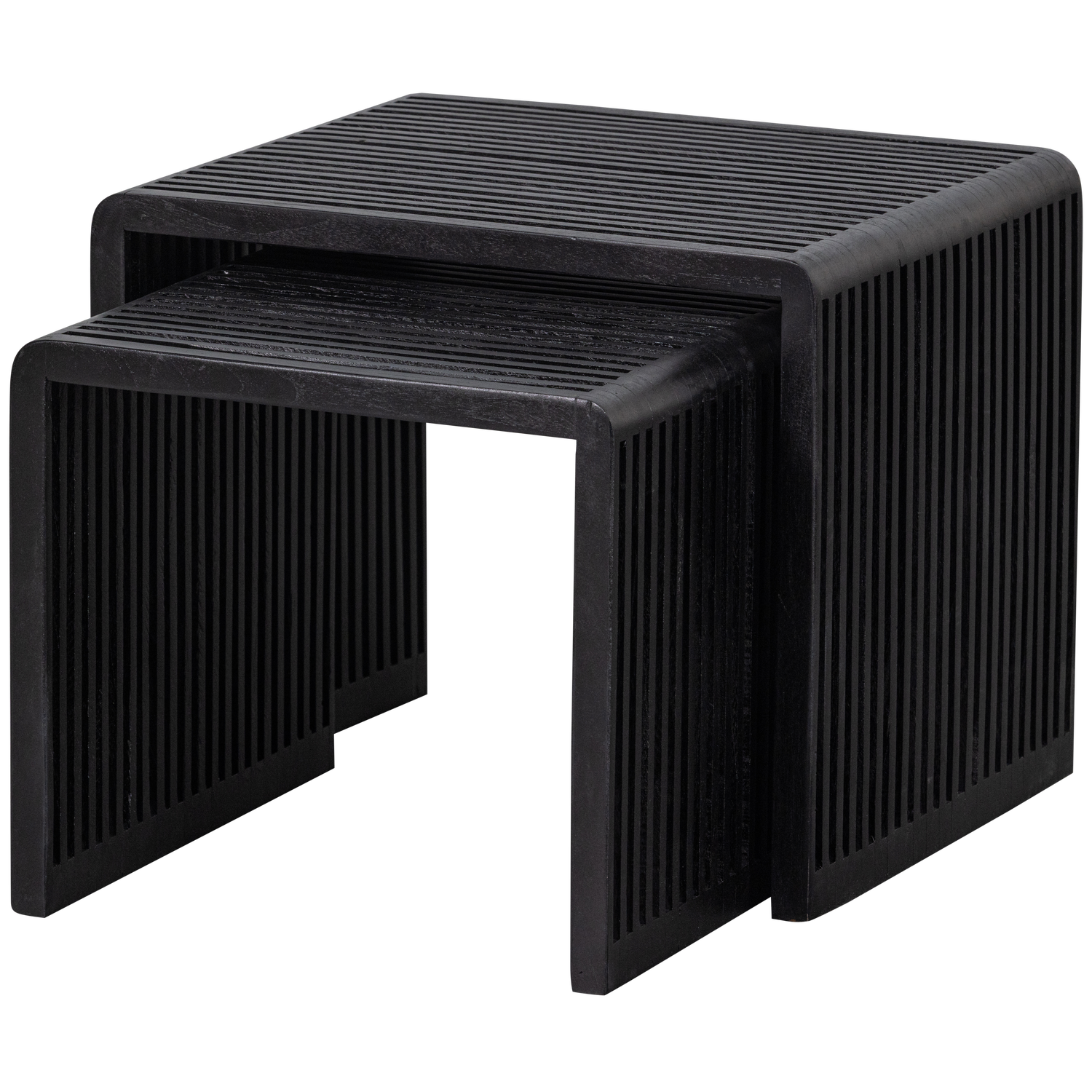 Exclusive Bijzettafel Willa Set van 2 stuks Teakhout  Zwart