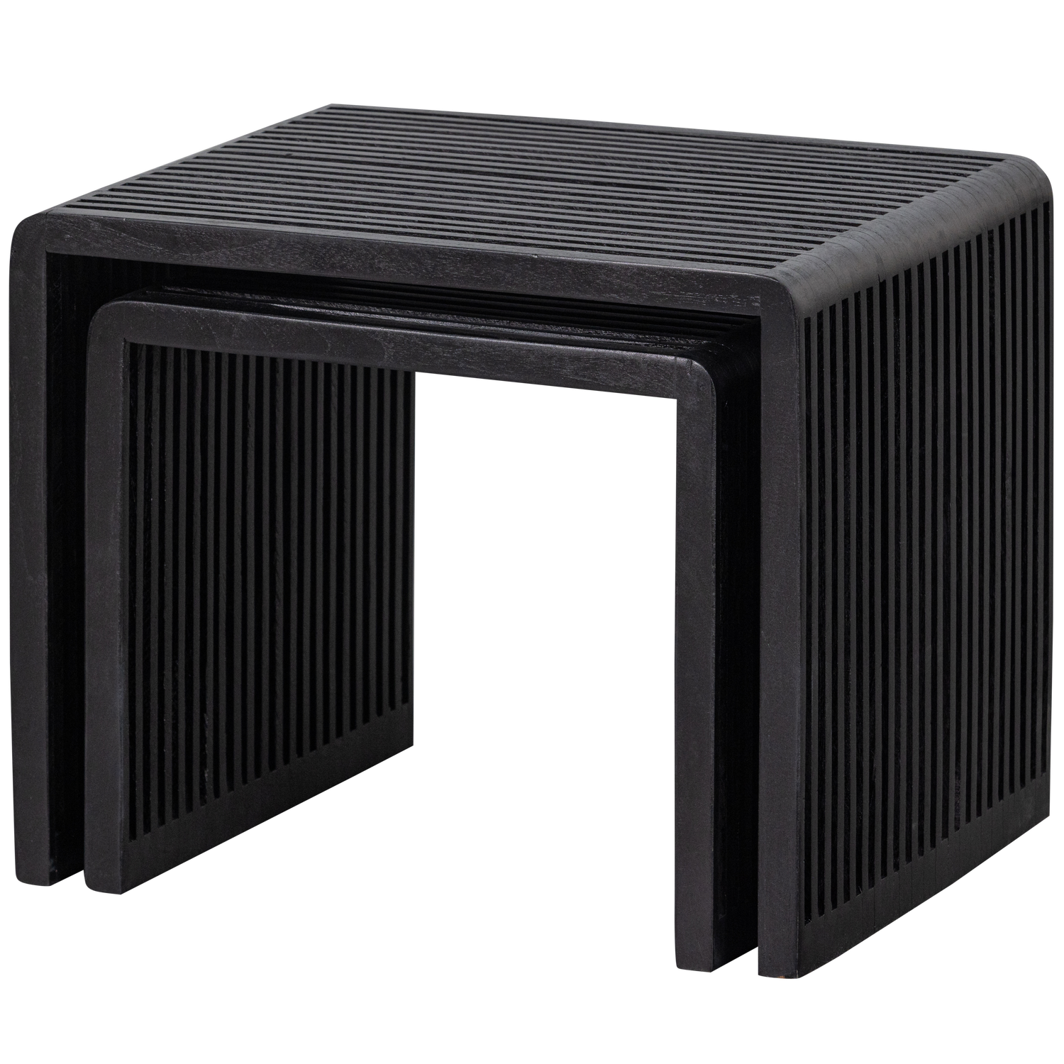 Exclusive Bijzettafel Willa Set van 2 stuks Teakhout  Zwart - Afbeelding 4