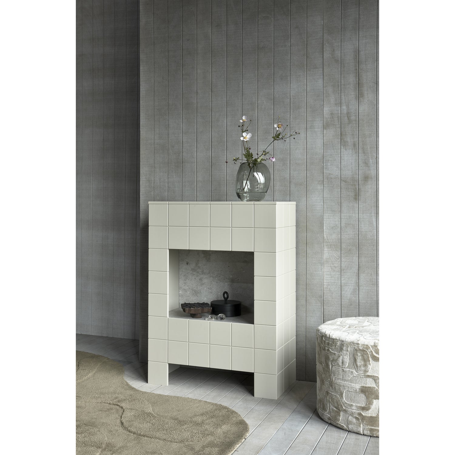 Poef Yago Viscose Naturel 43xO60cm - Afbeelding 2