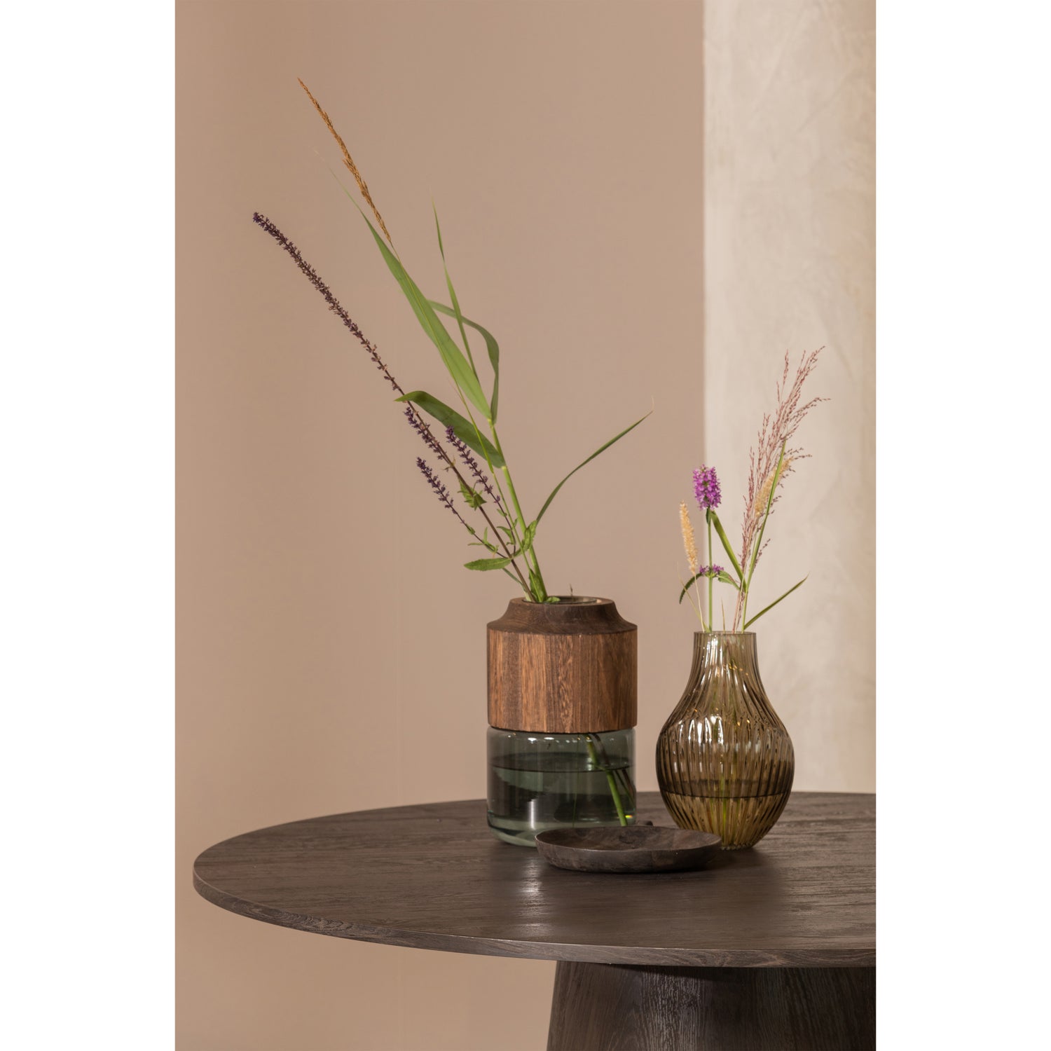 Ronde Eettafel Maan 120cm, kleur Donkerbruin - Afbeelding 3