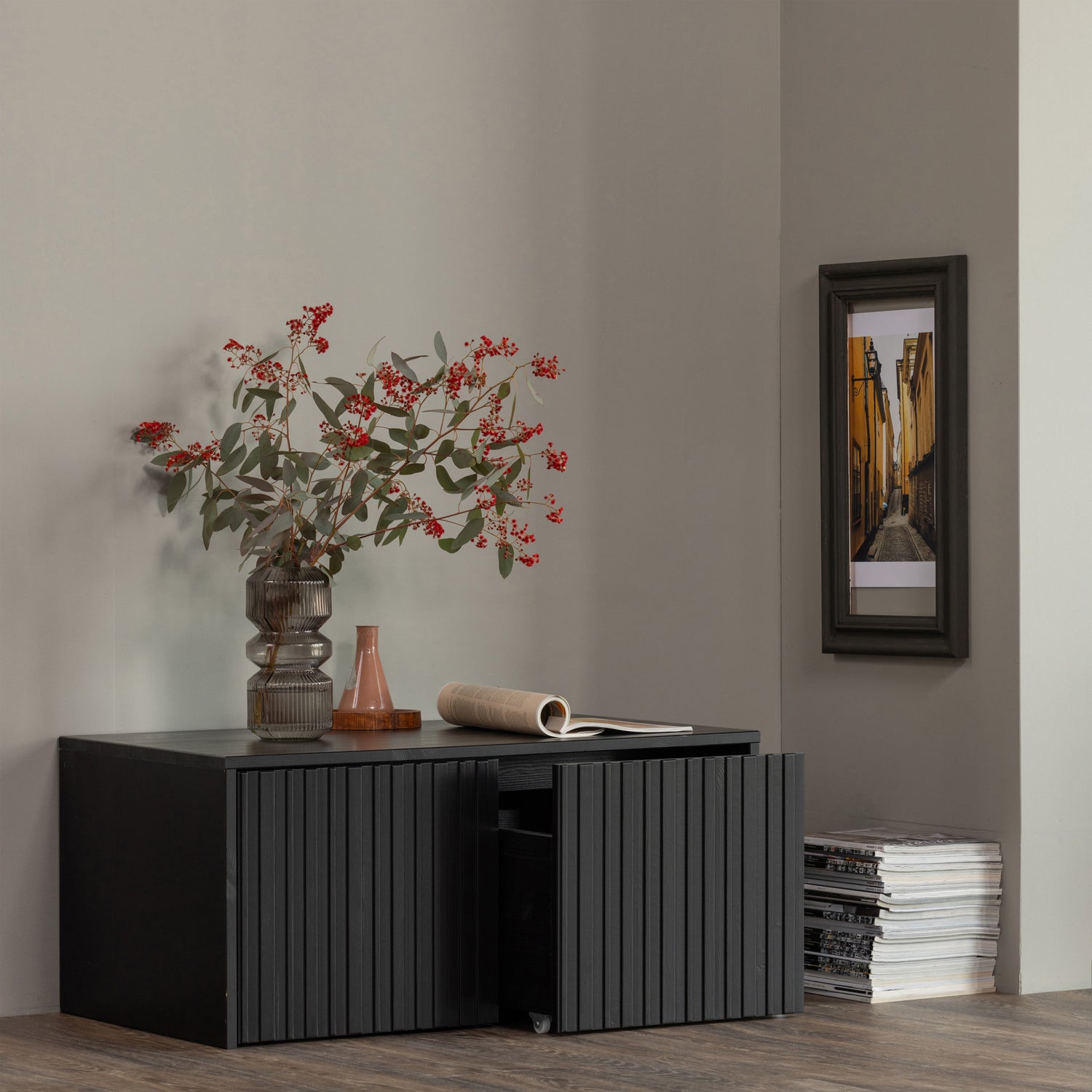 Kistbank New Gravure 88cm - Zwart - Afbeelding 2