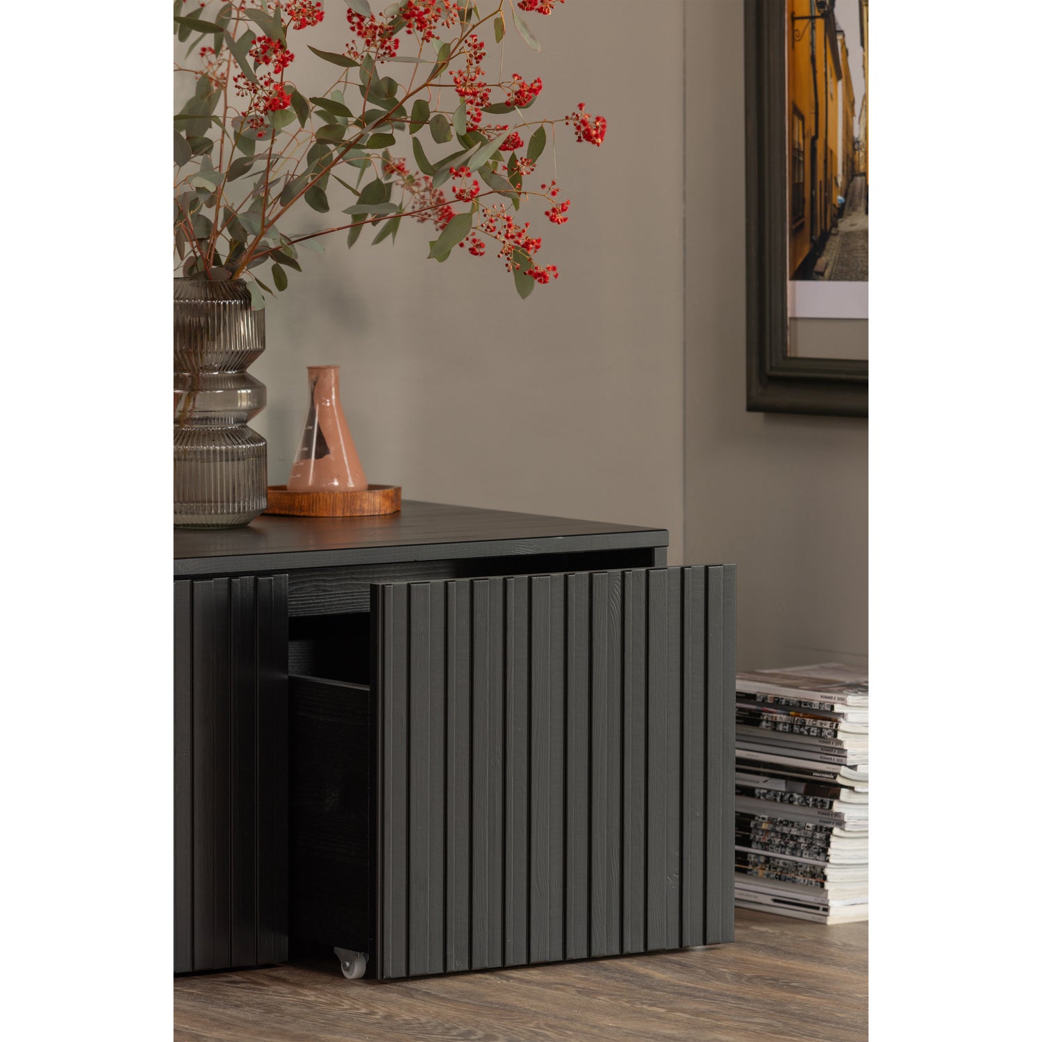 Kistbank New Gravure 88cm - Zwart - Afbeelding 3