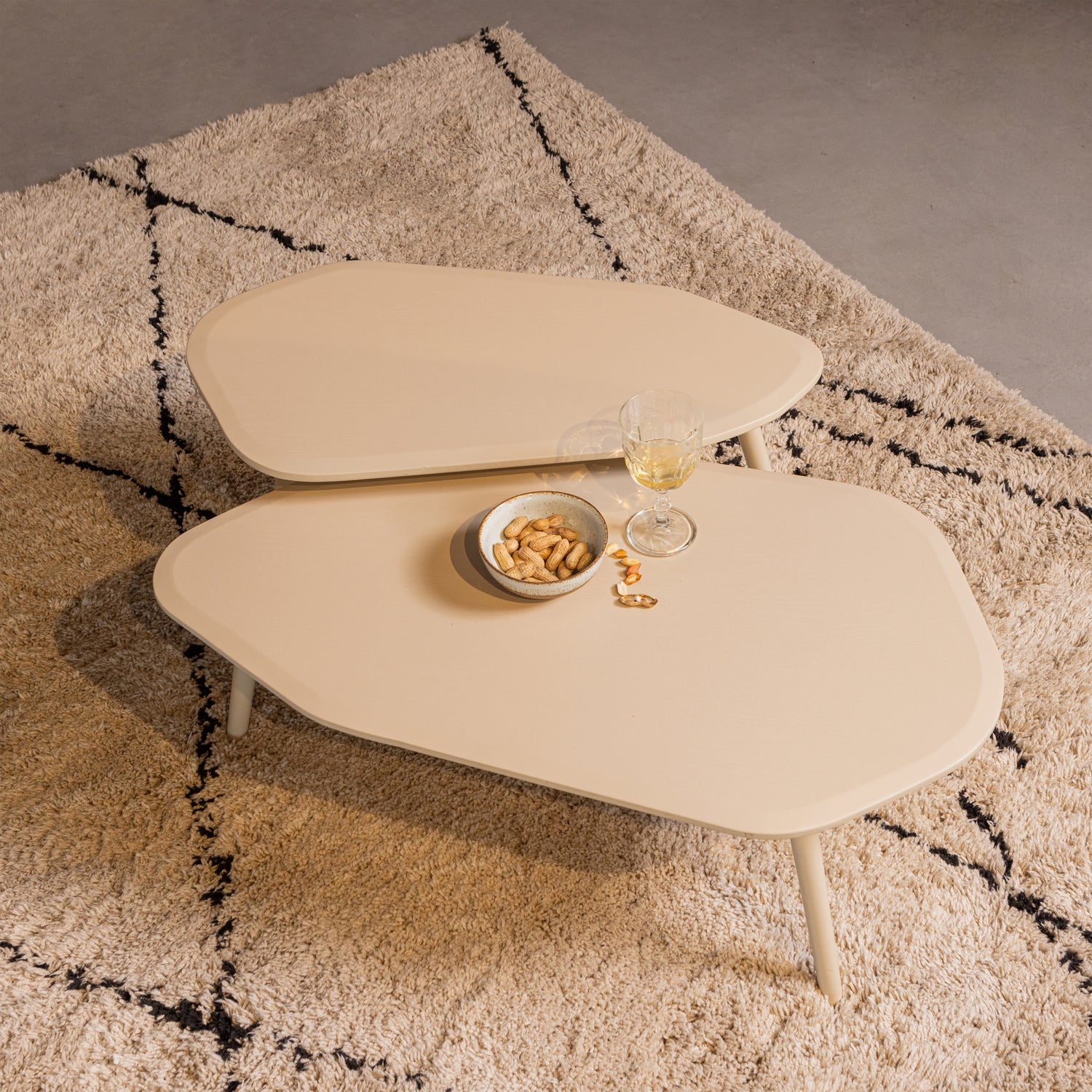 Organische Salontafel Davina Set van 2 stuks MDF - Dust - Afbeelding 2