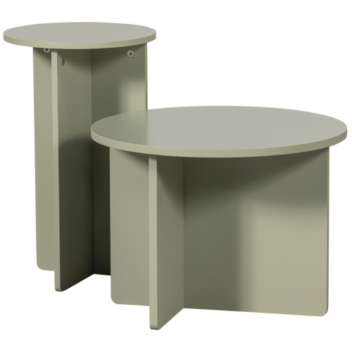 Bijzettafel Ronny Set van 2 stuks - Groen/Grijs