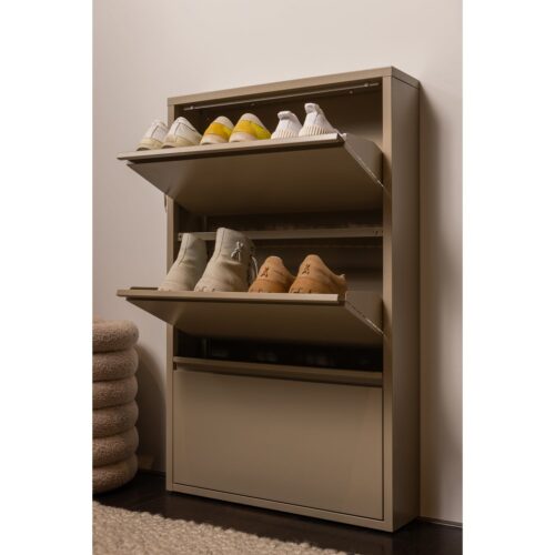 Schoenenkast Sabine 3-laags, 103 x 66cm, kleur Zand - Afbeelding 2