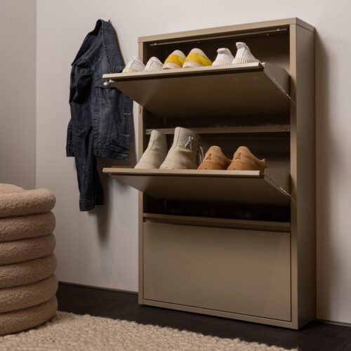 Schoenenkast Sabine 3-laags, 103 x 66cm, kleur Zand - Afbeelding 3