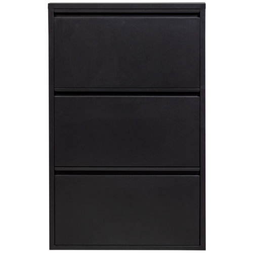 Schoenenkast Sabine 3-laags, 103 x 66cm, kleur Zwart - Afbeelding 4