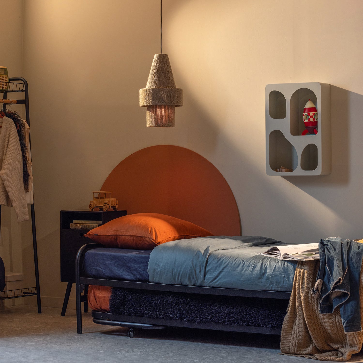 Eenpersoons onderschuifbed Metaal 90x200cm - Zwart - Afbeelding 2