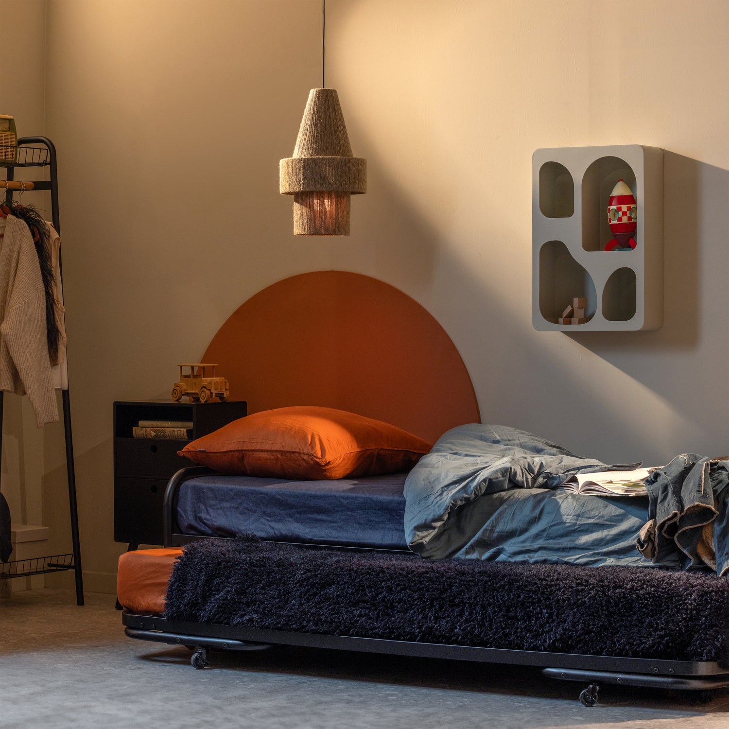 Eenpersoons onderschuifbed Metaal 90x200cm - Zwart - Afbeelding 3