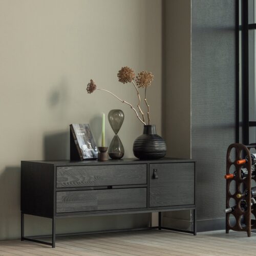TV-meubel Silas Grenen 120cm - Zwart - Afbeelding 2