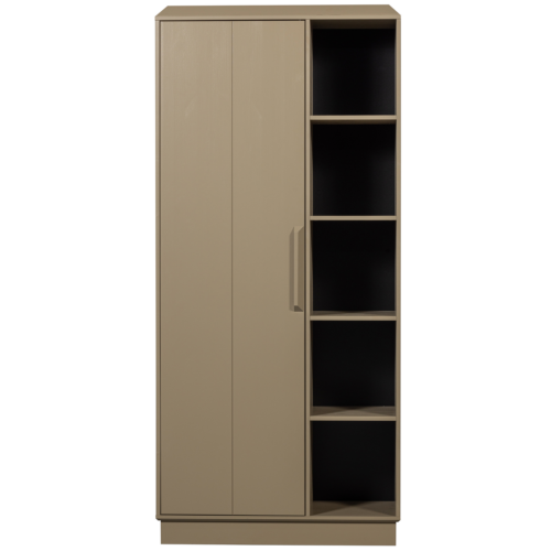 Opbergkast Lowen Grenenhout, 221 x 100cm, kleur Mud - Afbeelding 4