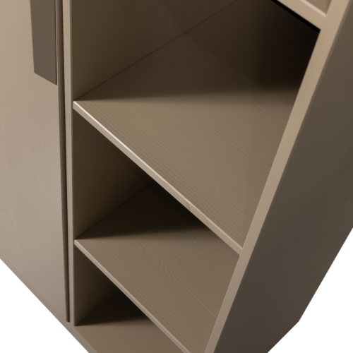 Opbergkast Lowen Grenenhout, 221 x 100cm, kleur Mud - Afbeelding 8