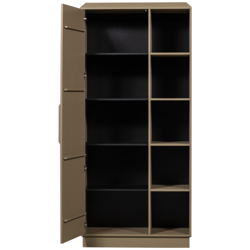 Opbergkast Lowen Grenenhout, 221 x 100cm, kleur Mud - Afbeelding 6