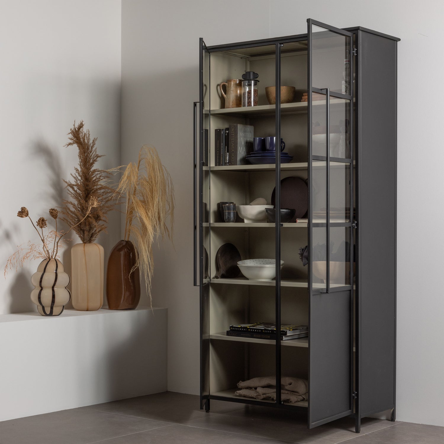 Vitrinekast Exhibit 200 x 99cm - Zand - Afbeelding 2