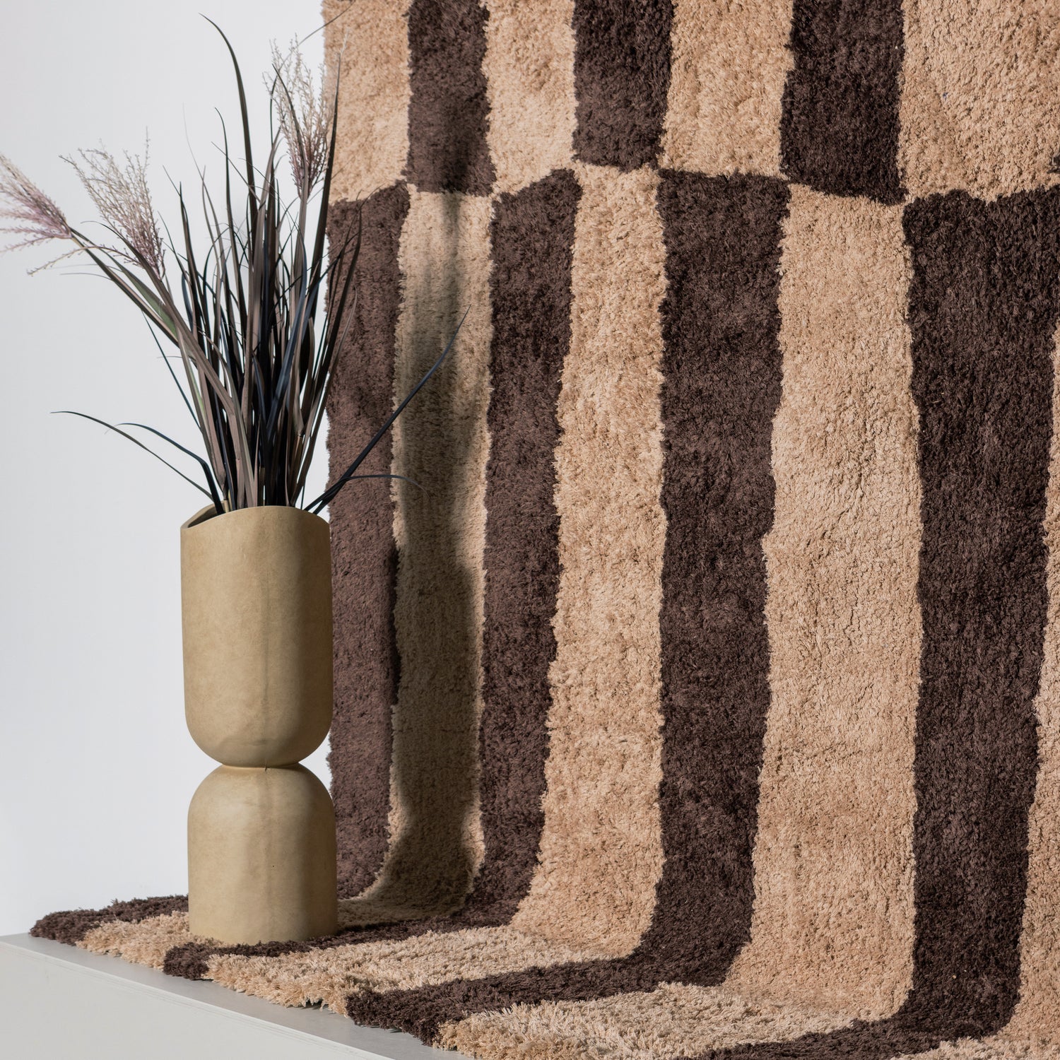 Mosi vaas/plantenpot fiber clay beige 75xØ25cm - Afbeelding 2