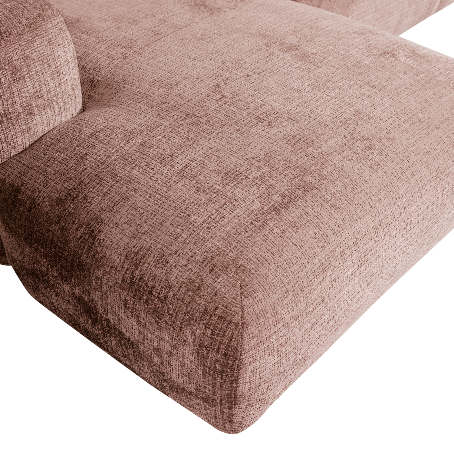 Cloud Loungebank links geweven chenille taupe/roze - Afbeelding 8