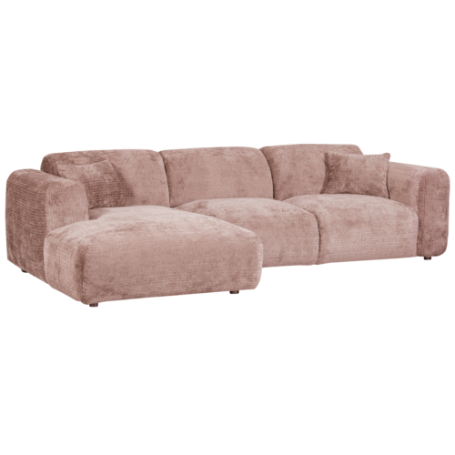 Cloud Loungebank links geweven chenille taupe/roze - Afbeelding 5