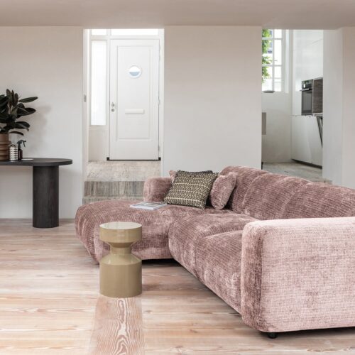 Cloud Loungebank links geweven chenille taupe/roze - Afbeelding 3