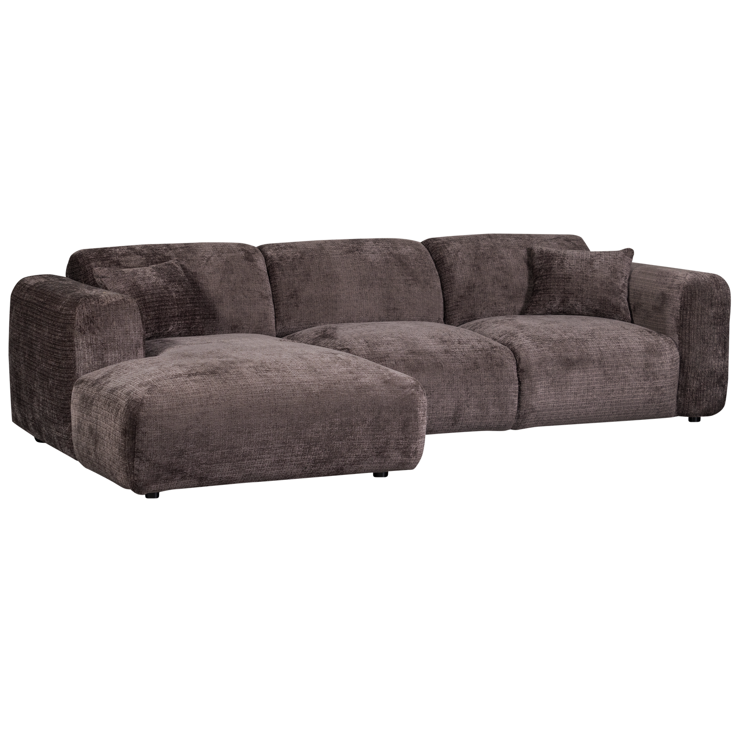Cloud Loungebank links geweven chenille warm bruin - Afbeelding 5