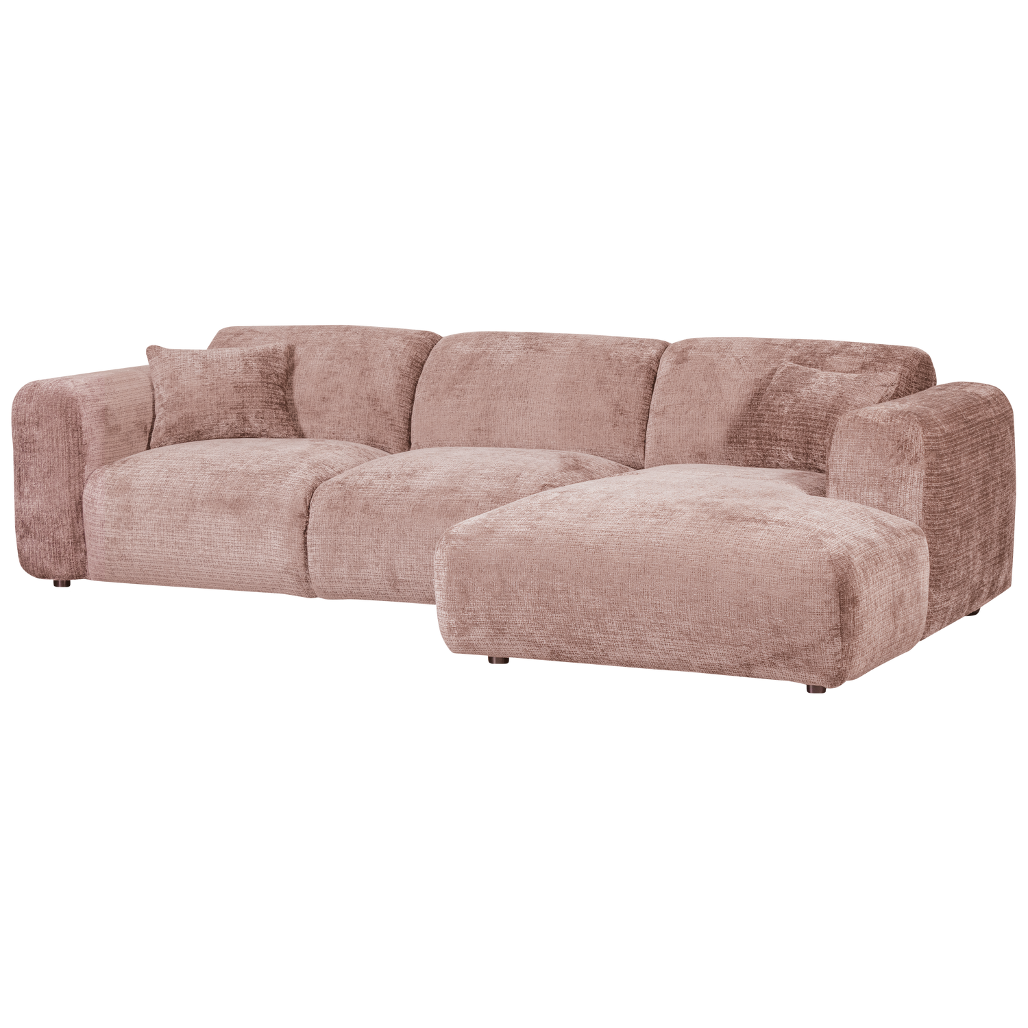 Cloud Loungebank rechts geweven chenille taupe/roze