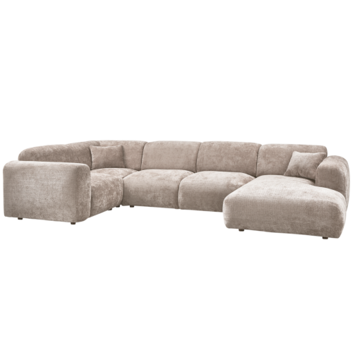 Cloud hoekbank links geweven chenille naturel