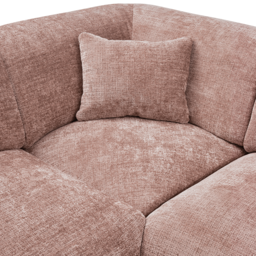 Cloud hoekbank rechts geweven chenille taupe/roze - Afbeelding 7