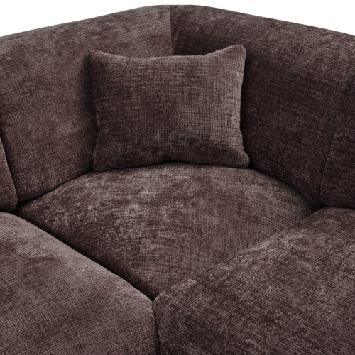 Cloud hoekbank rechts geweven chenille warm bruin - Afbeelding 6