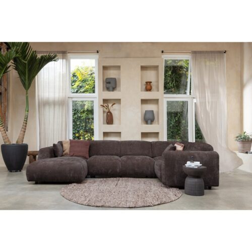 Cloud hoekbank rechts geweven chenille warm bruin - Afbeelding 2