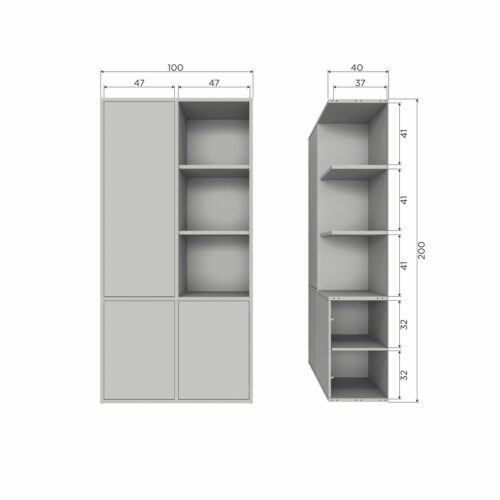 Opbergkast Merel 200 x 100cm, kleur Dust - Afbeelding 11