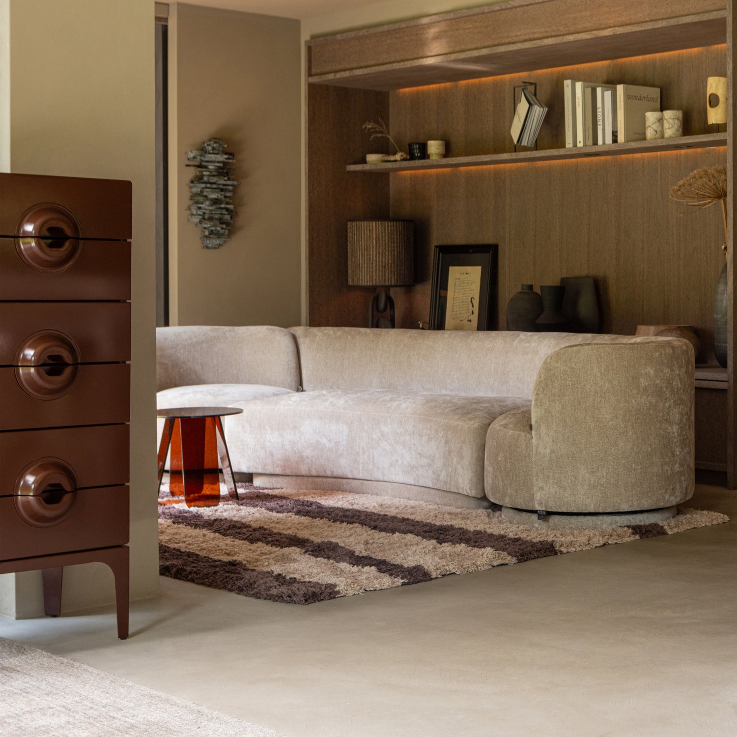 Ladenkast Merge Met 6 lades, kleur Bruin/Rood - Afbeelding 2