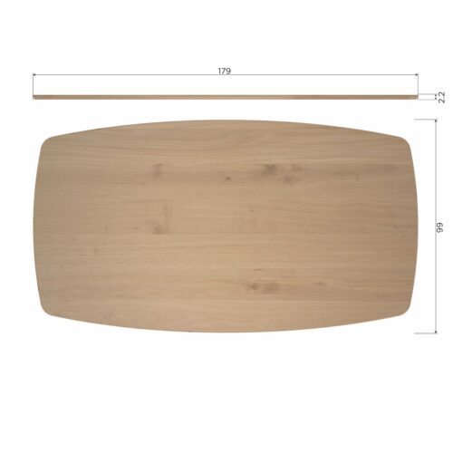 Deens Ovale Eettafel Tablo Eikenhout, Met Haarlem 4-standen poot - 180 cm - Transparant - Afbeelding 6
