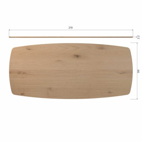 Deens Ovale Eettafel Tablo Eikenhout, Met Haarlem 4-standen poot - 220 cm - Transparant - Afbeelding 8