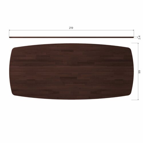 Deens Ovale Eettafel Tablo Eikenhout, Met Haarlem 4-standen poot - 220 cm - Mystic Brown - Afbeelding 6
