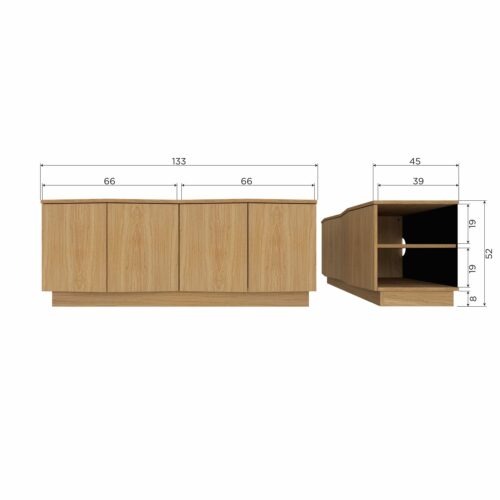 TV-meubel Zuma Eikenhout  - 133cm - Afbeelding 9