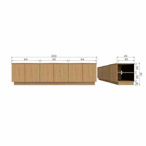 TV-meubel Zuma Eikenhout  - 200cm - Afbeelding 9