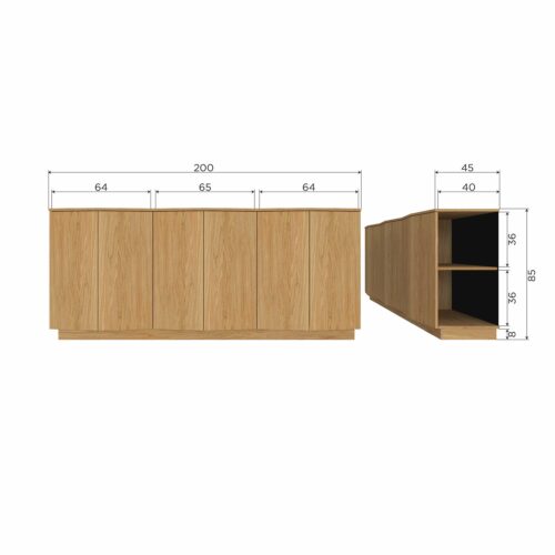 Dressoir Zuma Eikenhout, 200cm - Afbeelding 10