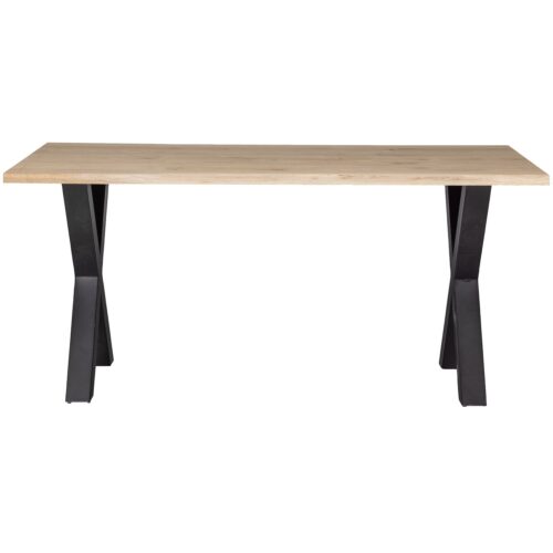Boomstam Eettafel Tablo Eikenhout, met X-poot - 160cm - Afbeelding 2