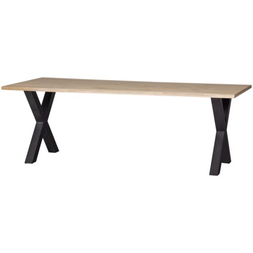 Boomstam Eettafel Tablo Eikenhout, met X-poot - 200cm - Afbeelding 3