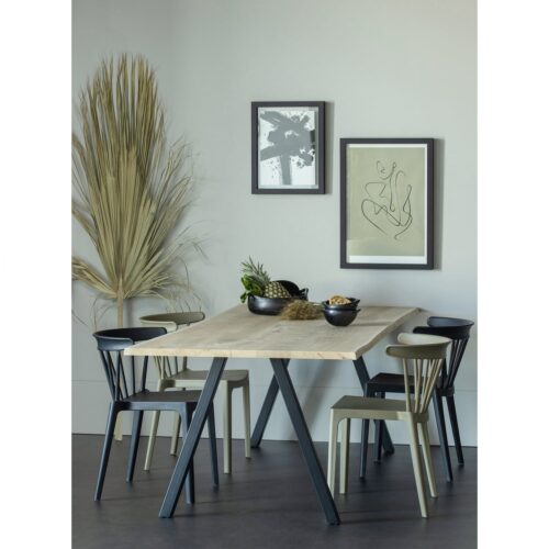 Boomstam Eettafel Tablo Eikenhout, met 2-standen poot - 200cm - Afbeelding 3