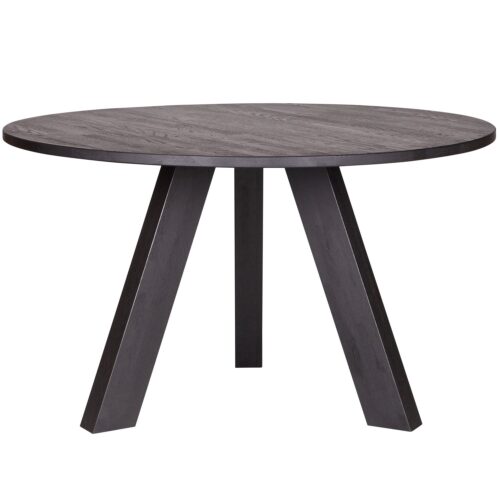 Ronde Eettafel Rhonda Eikenhout 130cm - Zwart