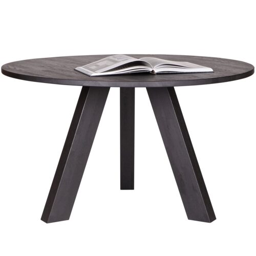 Ronde Eettafel Rhonda Eikenhout 130cm - Zwart - Afbeelding 4