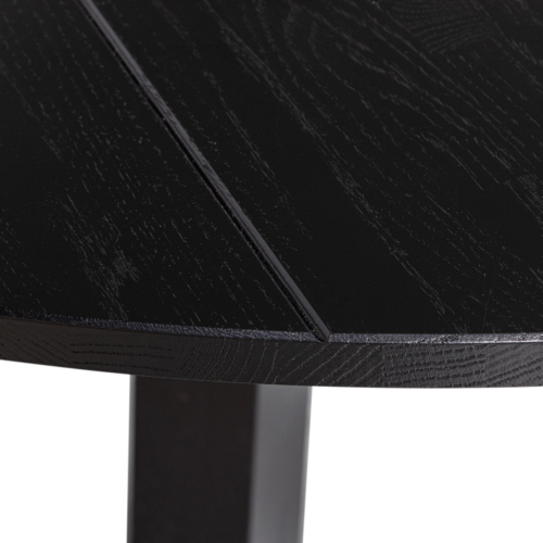 Ronde Eettafel Rhonda Eikenhout 130cm - Zwart - Afbeelding 6