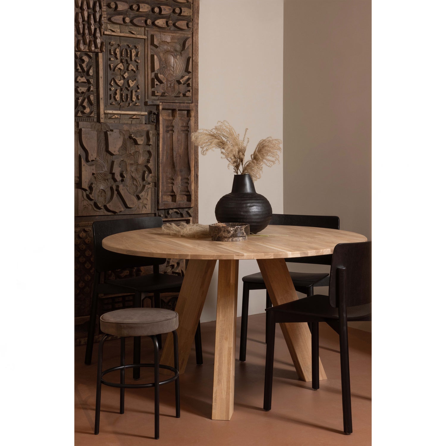 Ronde Eettafel Rhonda Eikenhout - 130 cm - Afbeelding 2