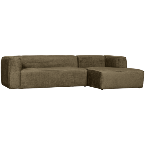 Bean hoekbank rechts structure velvet moss