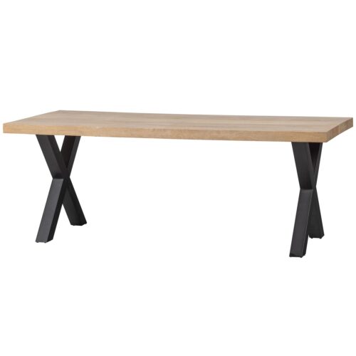 Eettafel Tablo Mangohout, met X-poot - 180 cm