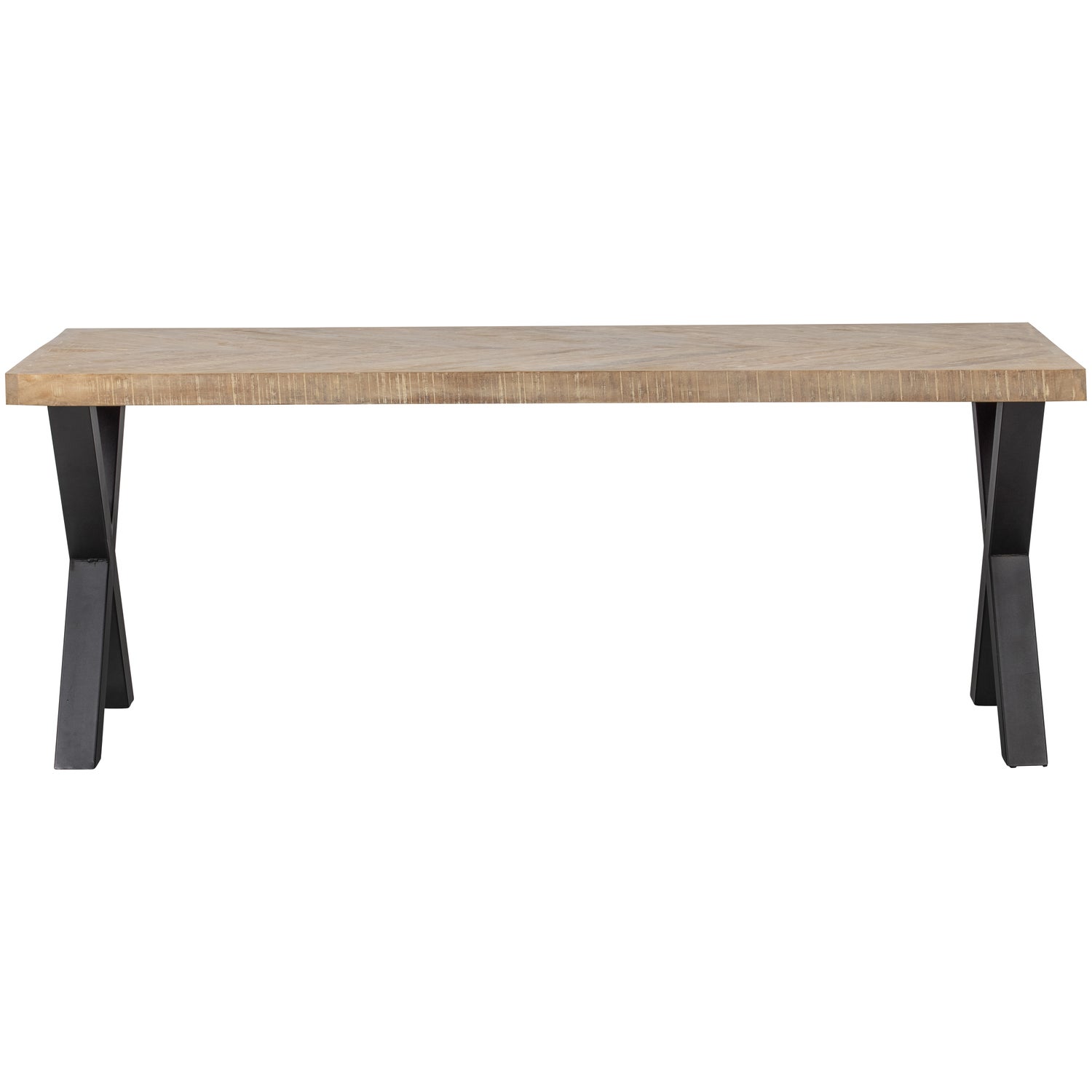 Eettafel Tablo Mangohout Visgraat, met X-poot - 180cm - Afbeelding 3