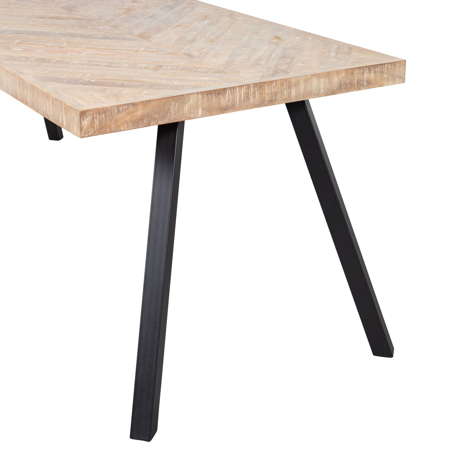 Eettafel Tablo Mangohout Visgraat, met 2-standen poot - 200cm - Afbeelding 6