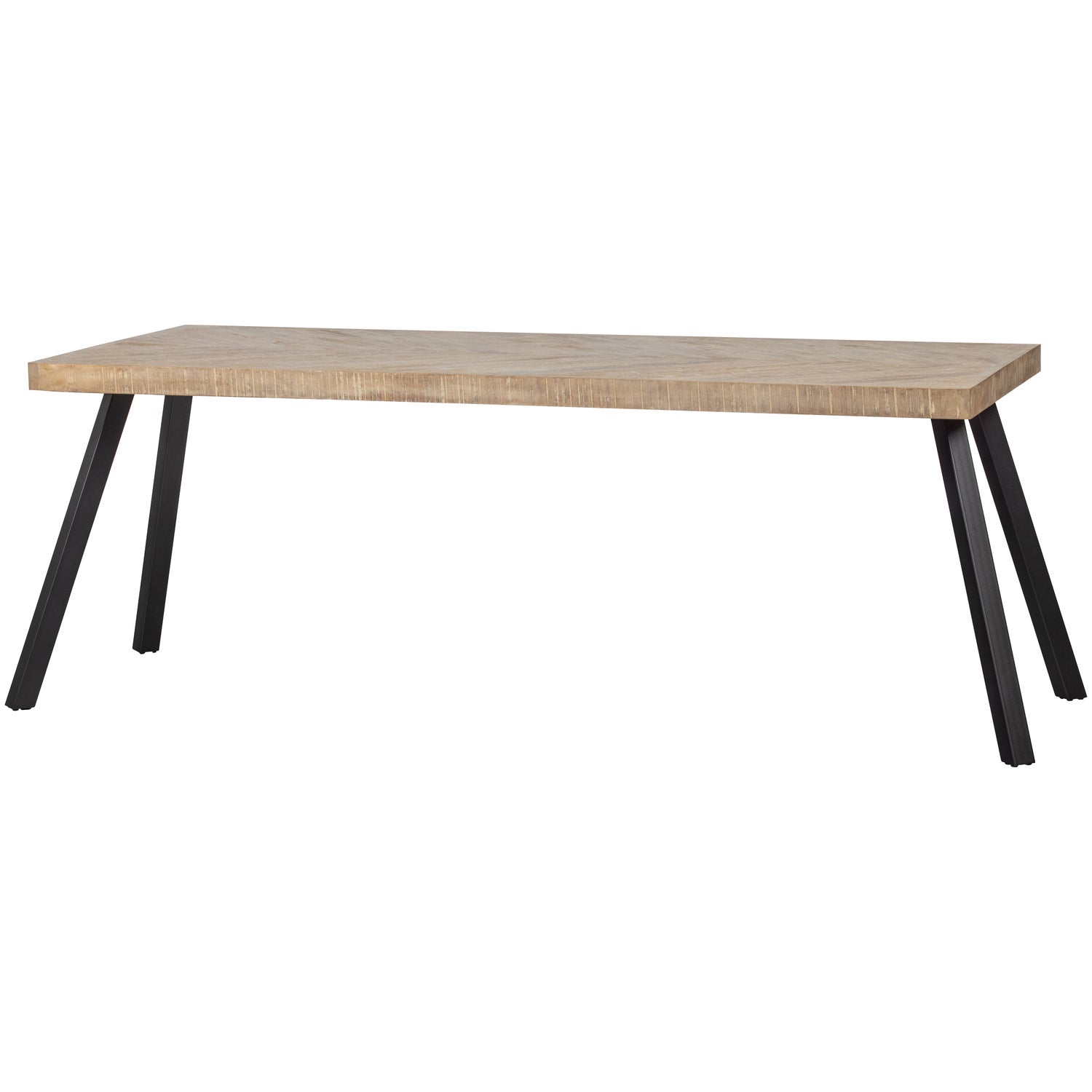Eettafel Tablo Mangohout Visgraat, met 2-standen poot - 200cm