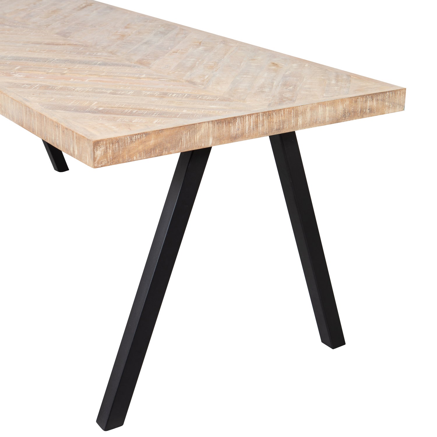 Eettafel Tablo Mangohout Visgraat, met 2-standen poot - 200cm - Afbeelding 7